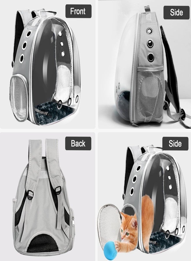 ARJEX Cat Backpack Carrier, Pet Cat Carrier with Ventilated Design for Carrying Puppy Cats, Pet Carrier Back Pack Bag Space Capsule for Traveling/Hiking/Camping/Outdoors (Grey) - Image 4